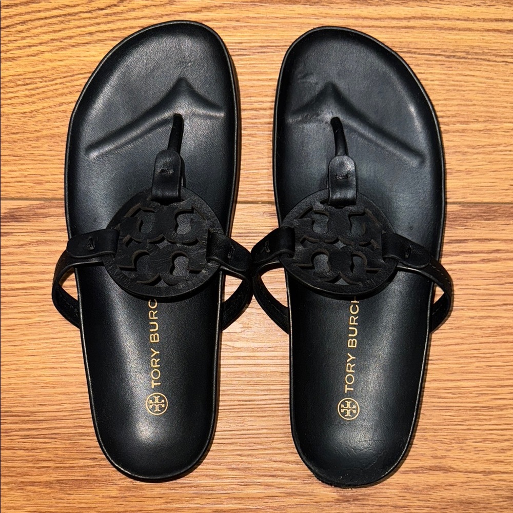 Tory Burch Black Logo Sandals
